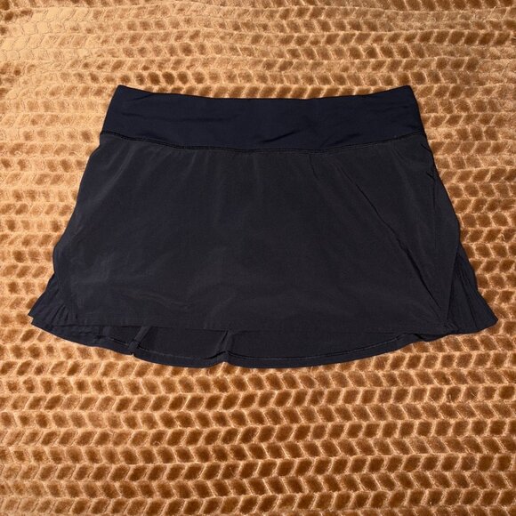 NWOT Lululemon Play Off Pleats Athletic Tennis Skirt 13" Lined Shorts Black 8 - Picture 2 of 12